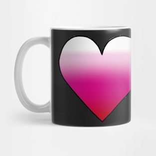 Cute Pink Heart Gradient Sticker Mug